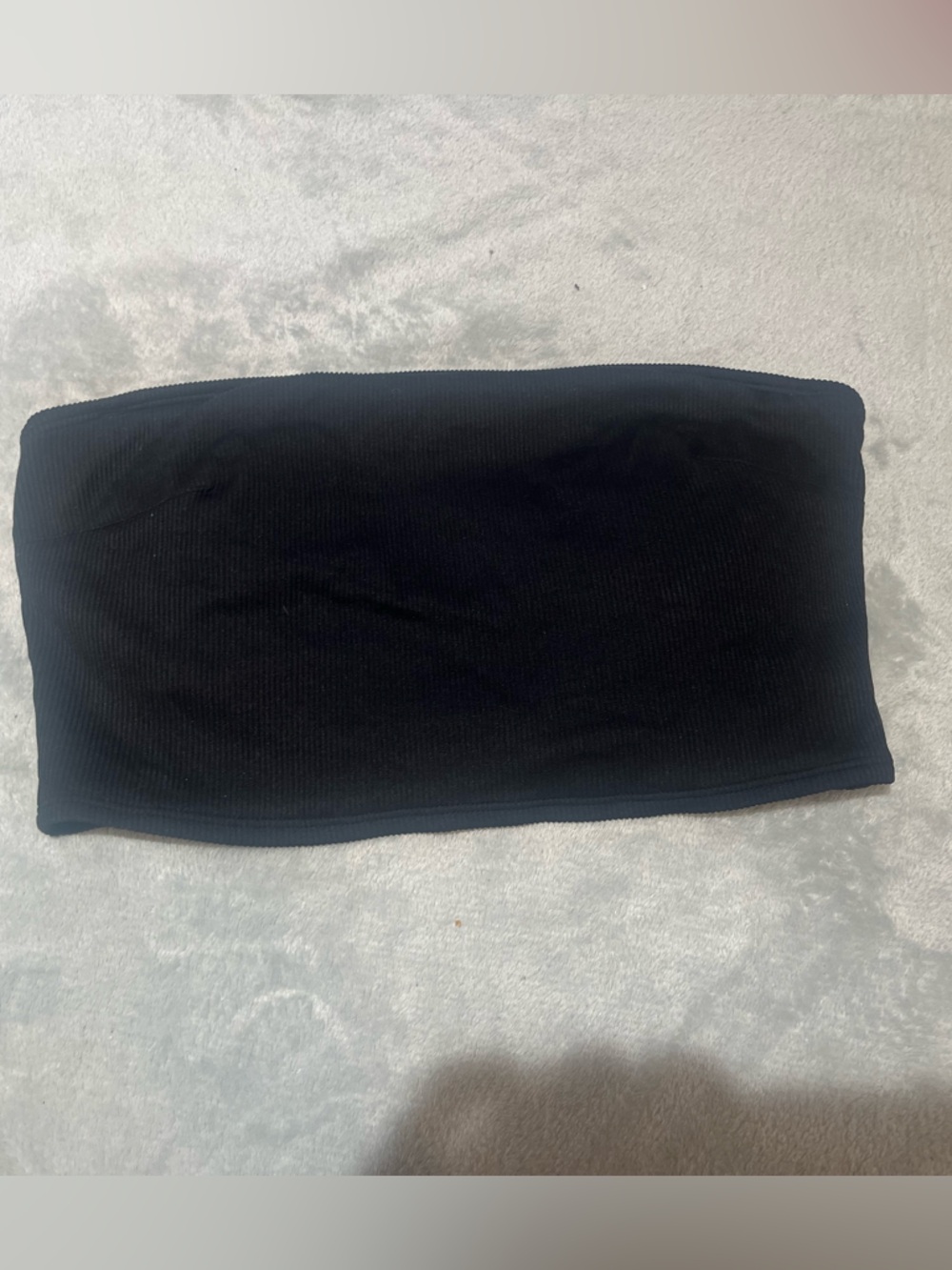Aerie Black Ribbed Strapless/bikini Crop Top